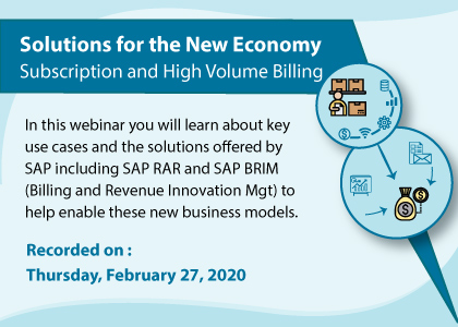 Solutions for the New Economy - Subscription and High Volume Billing